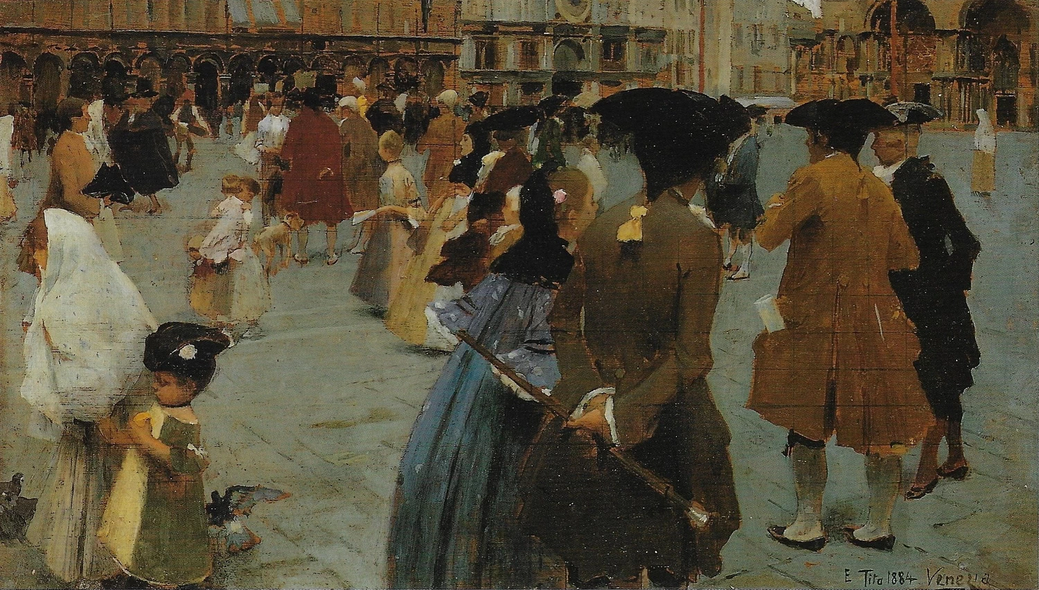 172-Ettore Tito-Piazza San Marco-1884 